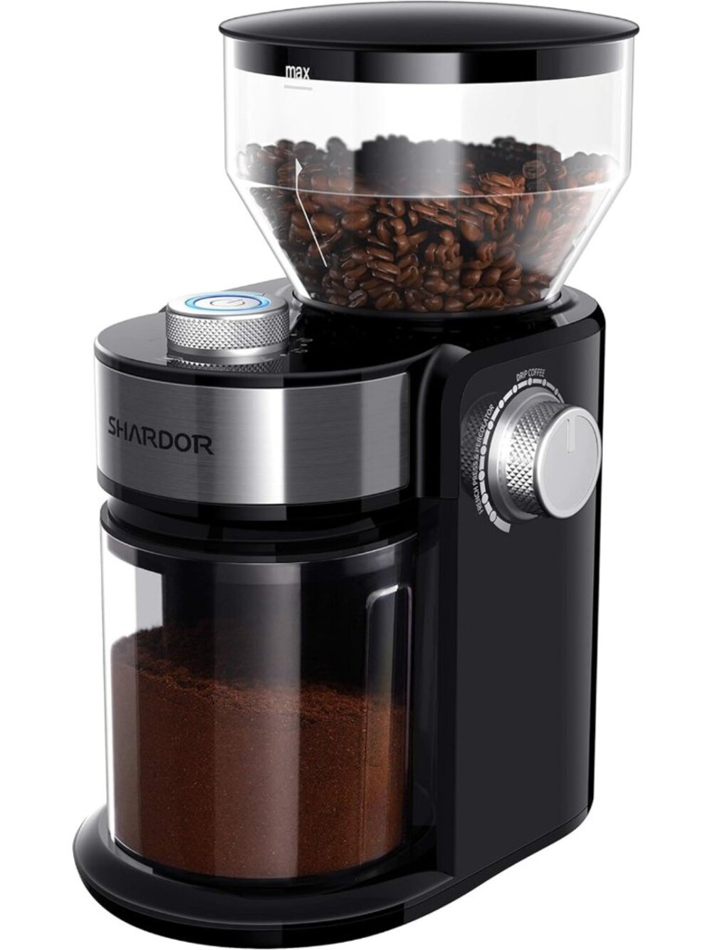 Electric Burr Coffee Grinder - Automatic Bean Mill with 16 Settings for Espresso